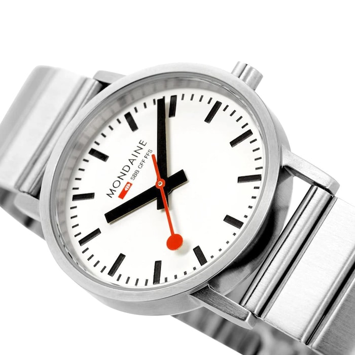 Mondaine Classic 40mm Unisex Watch White Stainless Steel