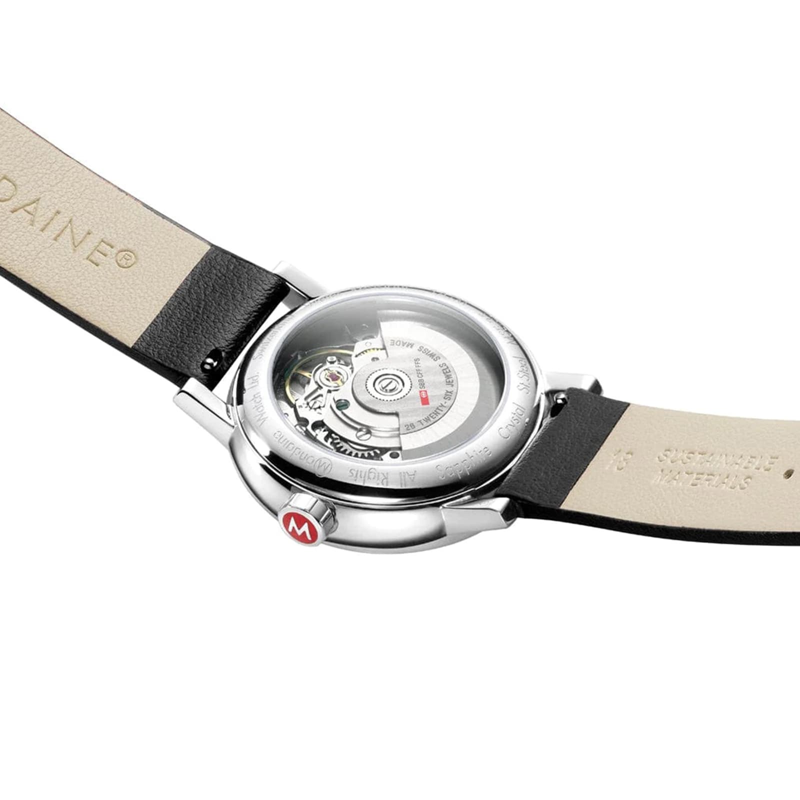 Mondaine Evo2 Automatic 35mm Unisex Watch White Black Strap Mondaine Evo2 Automatic 35mm Unisex Watch White Black Strap