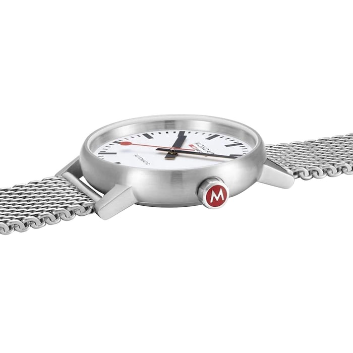 Mondaine Evo2 Automatic 40mm Unisex Watch White Stainless Steel