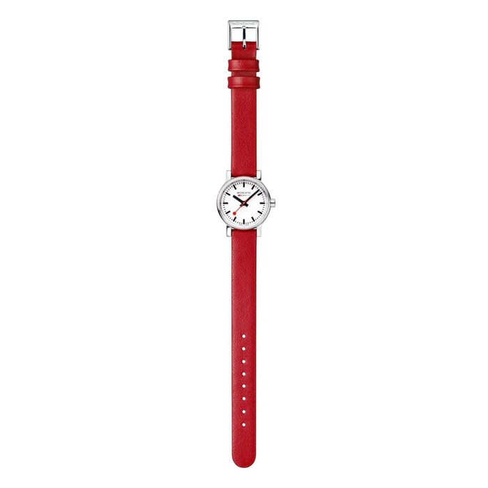 Mondaine Evo2 26mm Ladies Watch White Red Strap