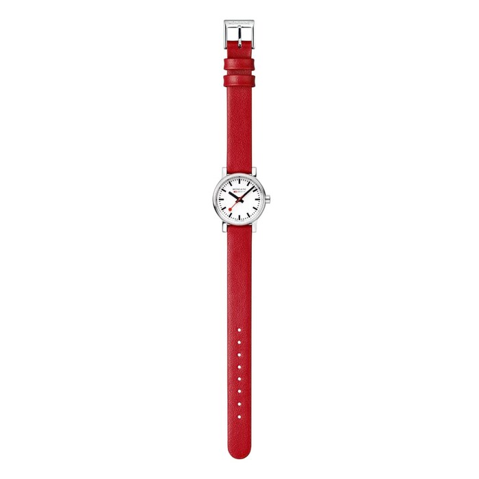 Mondaine Evo2 26mm Ladies Watch White Red Strap