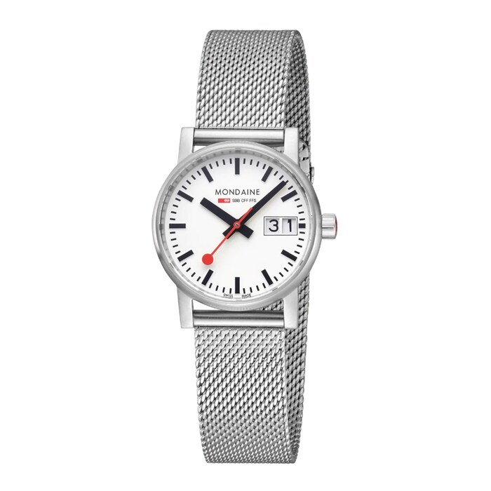 Mondaine Evo2 30mm Ladies Watch White Stainless Steel