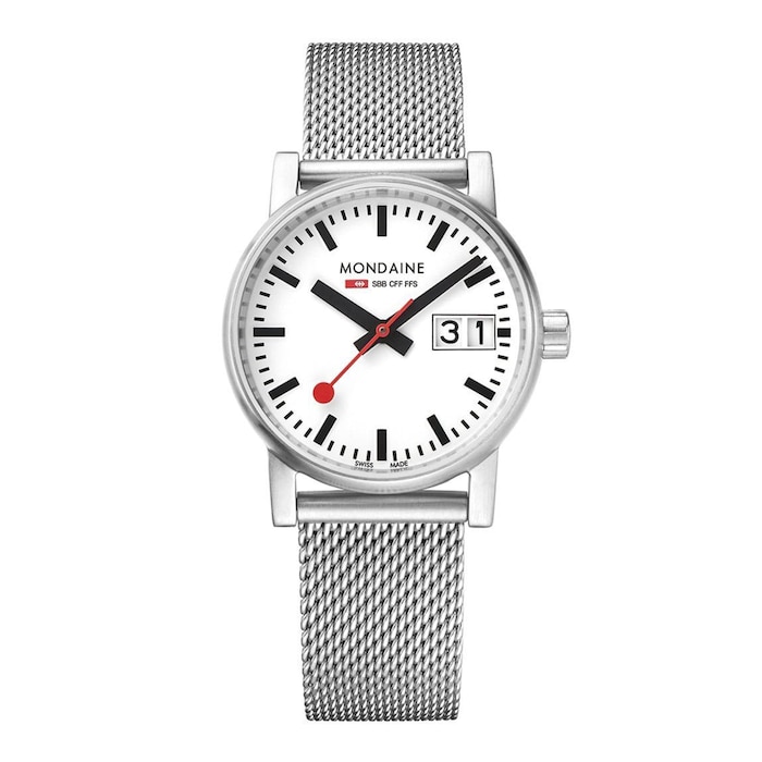 Mondaine Evo2 30mm Ladies Watch White Stainless Steel