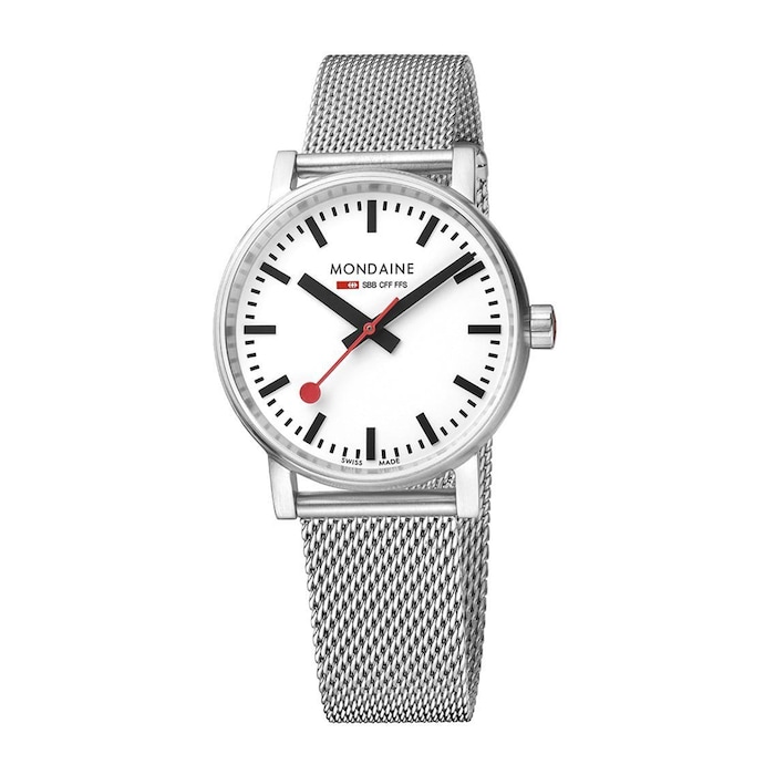 Mondaine Evo2 35mm Unisex Watch White Stainless Steel