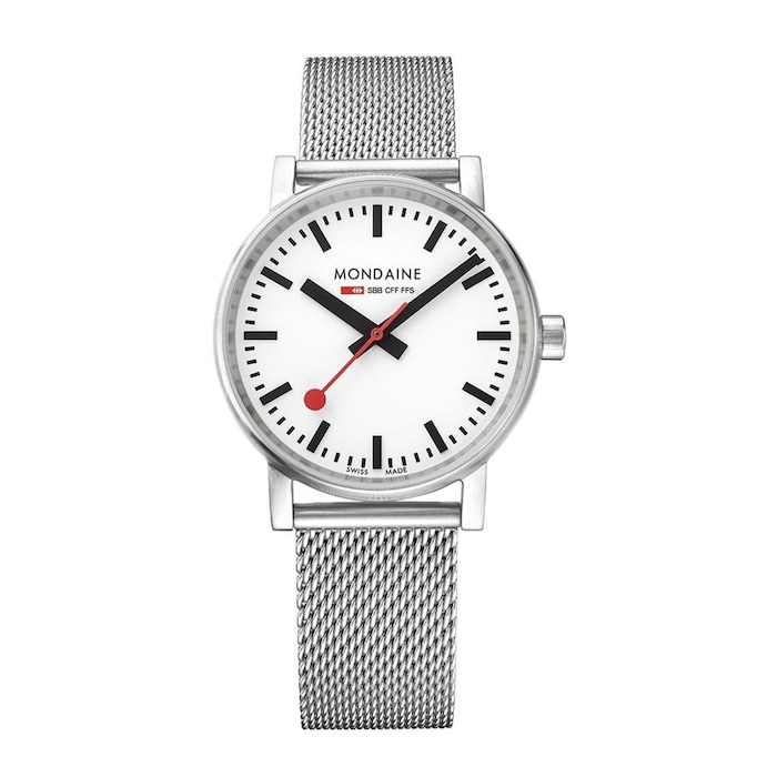 Mondaine Evo2 35mm Unisex Watch White Stainless Steel