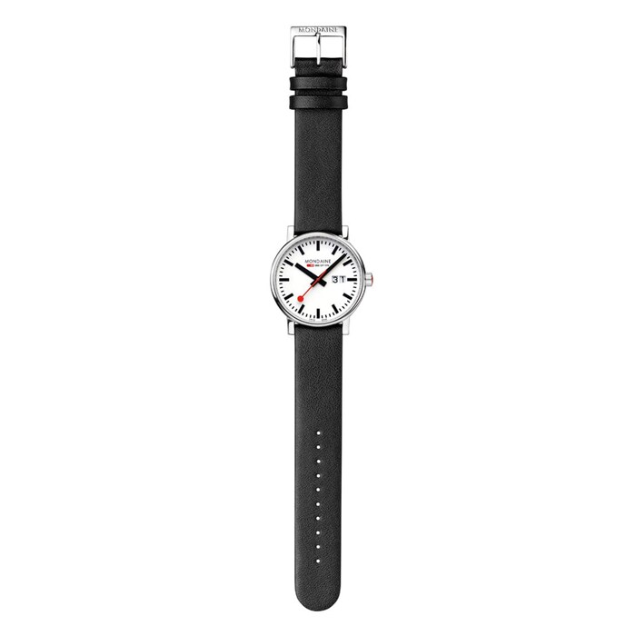 Mondaine Evo2 40mm Unisex Watch White Black Strap