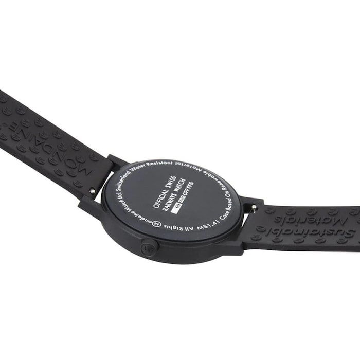Mondaine Essence 41mm Unisex Watch Black Rubber