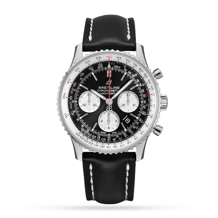 Breitling Navitimer B01 Chronograph 43 Stainless Steel Leather Strap Watch