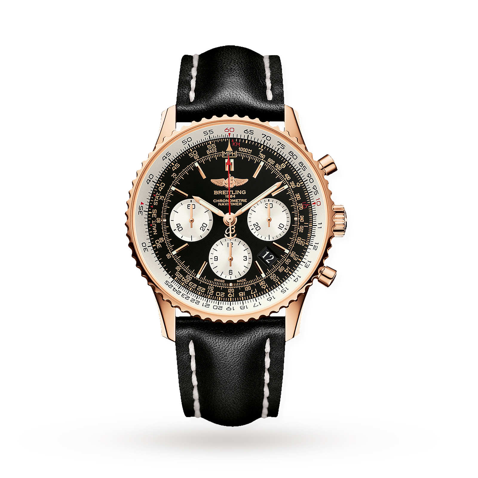 Breitling Navitimer Automatic 18ct Red Gold Leather Strap 43mm Mens Watch Breitling Navitimer Automatic 18ct Red Gold Leather Strap 43mm Mens Watch