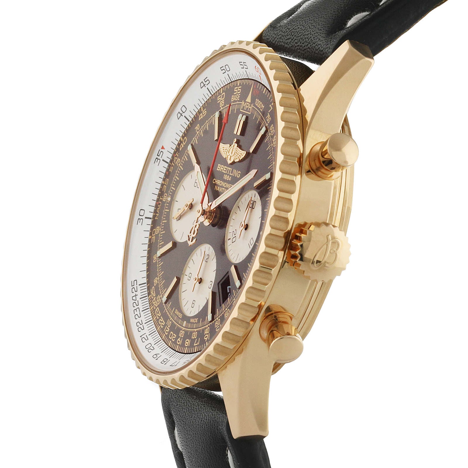 Breitling Navitimer Automatic 18ct Red Gold Leather Strap 43mm Mens Watch Breitling Navitimer Automatic 18ct Red Gold Leather Strap 43mm Mens Watch