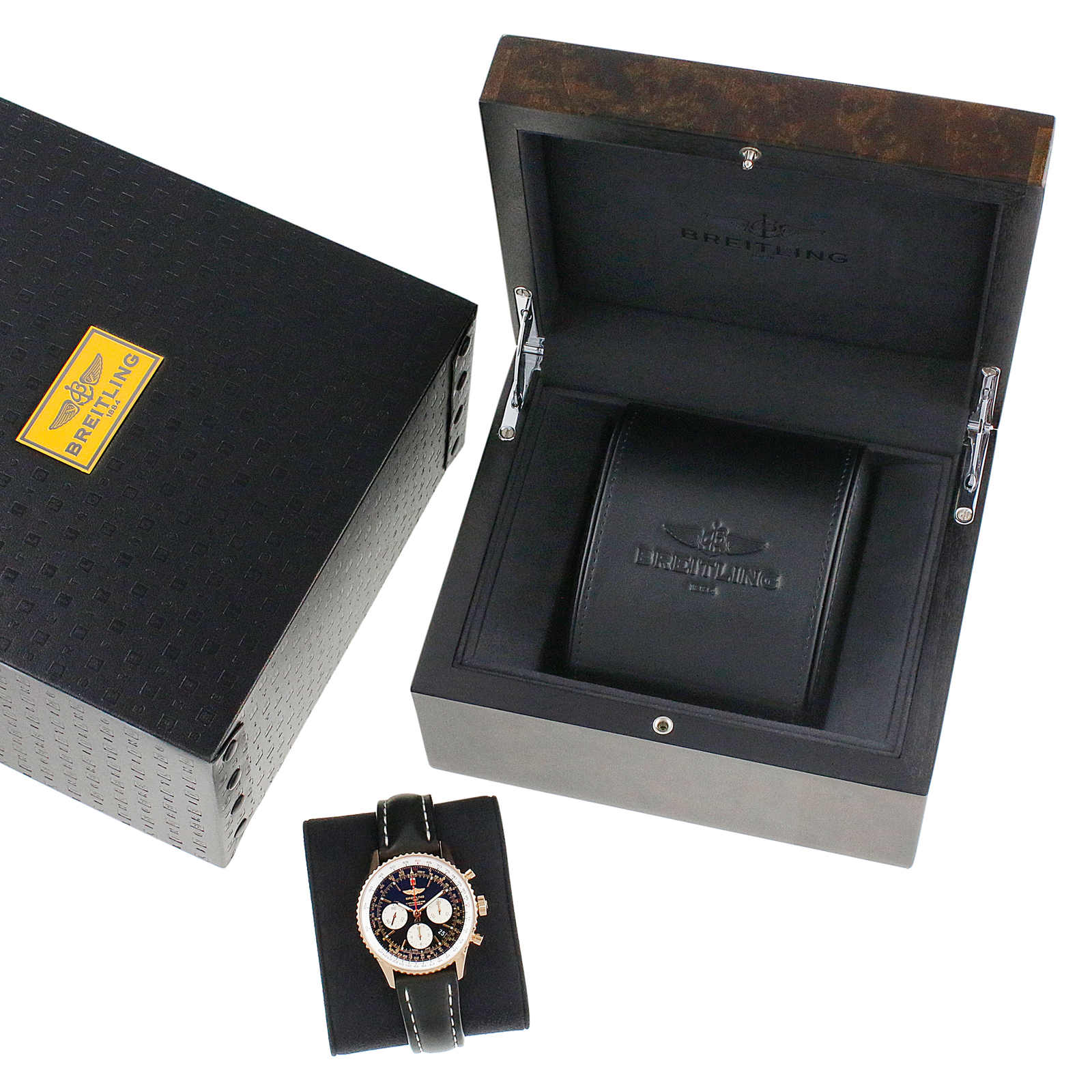 Breitling Navitimer Automatic 18ct Red Gold Leather Strap 43mm Mens Watch Breitling Navitimer Automatic 18ct Red Gold Leather Strap 43mm Mens Watch