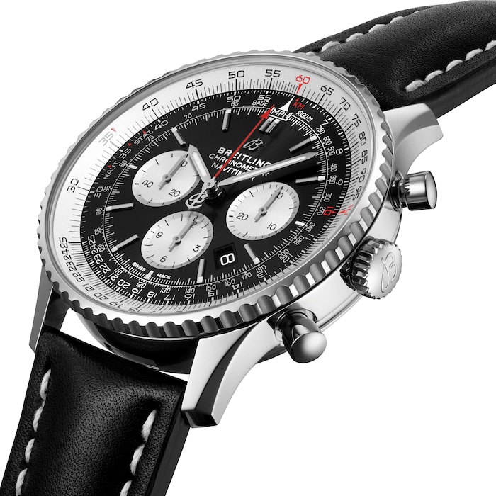 Breitling Navitimer B01 Chronograph 46 Leather Strap Watch