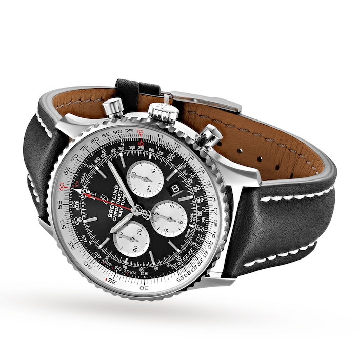 Breitling Navitimer B01 Chronograph 46 Leather Strap Watch