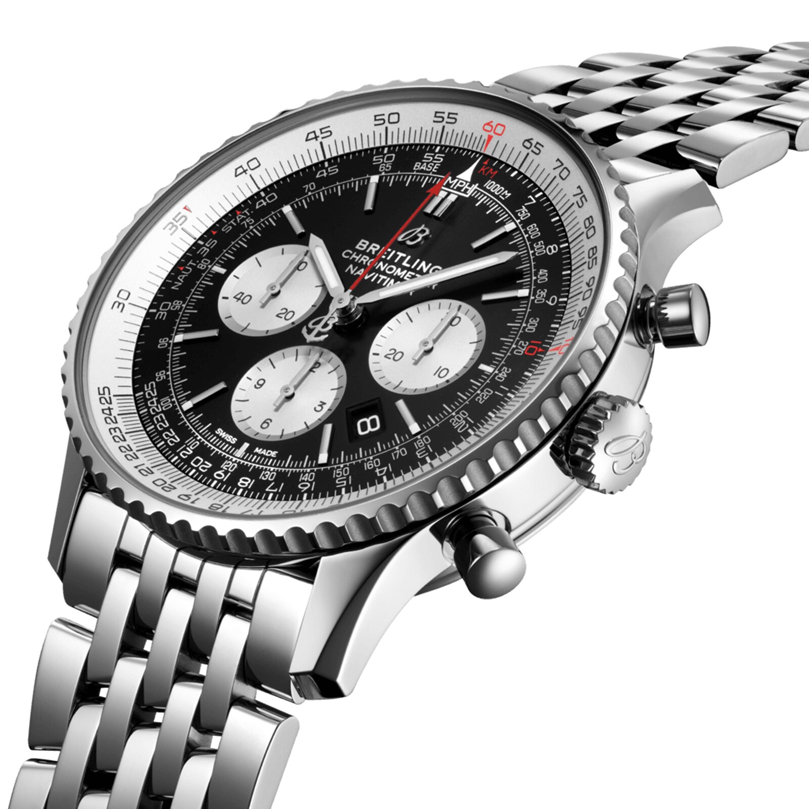 Breitling Navitimer Automatic B01 Chronograph 46 Stainless Steel Watch AB0127211B1A1 Watches Of Switzerland US