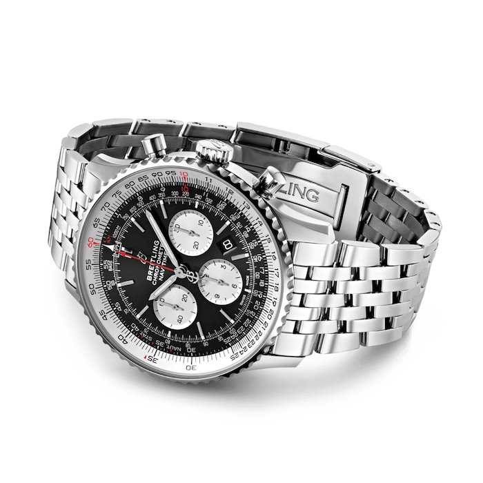 Breitling Navitimer B01 Chronograph 46 Stainless Steel 46mm Black Dial  Steel Bracelet AB0127211B1A1 - BRAND NEW