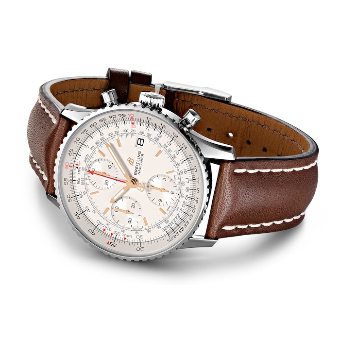 Breitling Navitimer Automatic Chronograph 41 Stainless Steel Leather Strap Watch