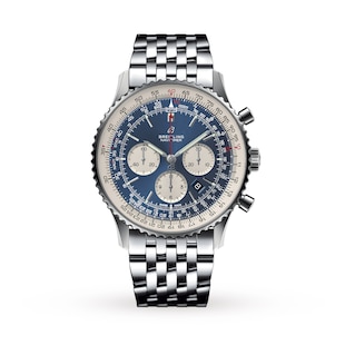 Breitling Navitimer B01 Chronograph 46 Stainless Steel 46mm Black Dial  Leather Strap AB0127211B1X1 - BRAND NEW