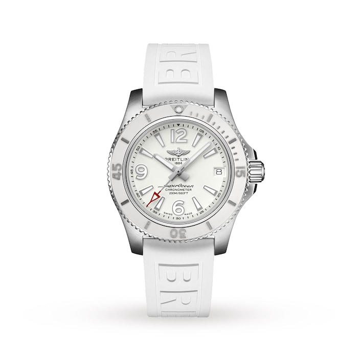 Breitling Superocean Automatic 36 White Rubber Strap Watch