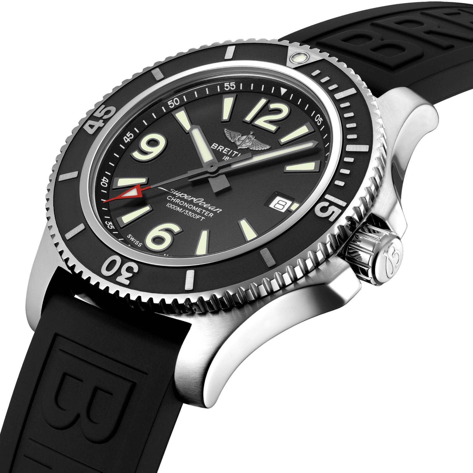 Breitling Superocean Automatic 44 Rubber Strap Watch