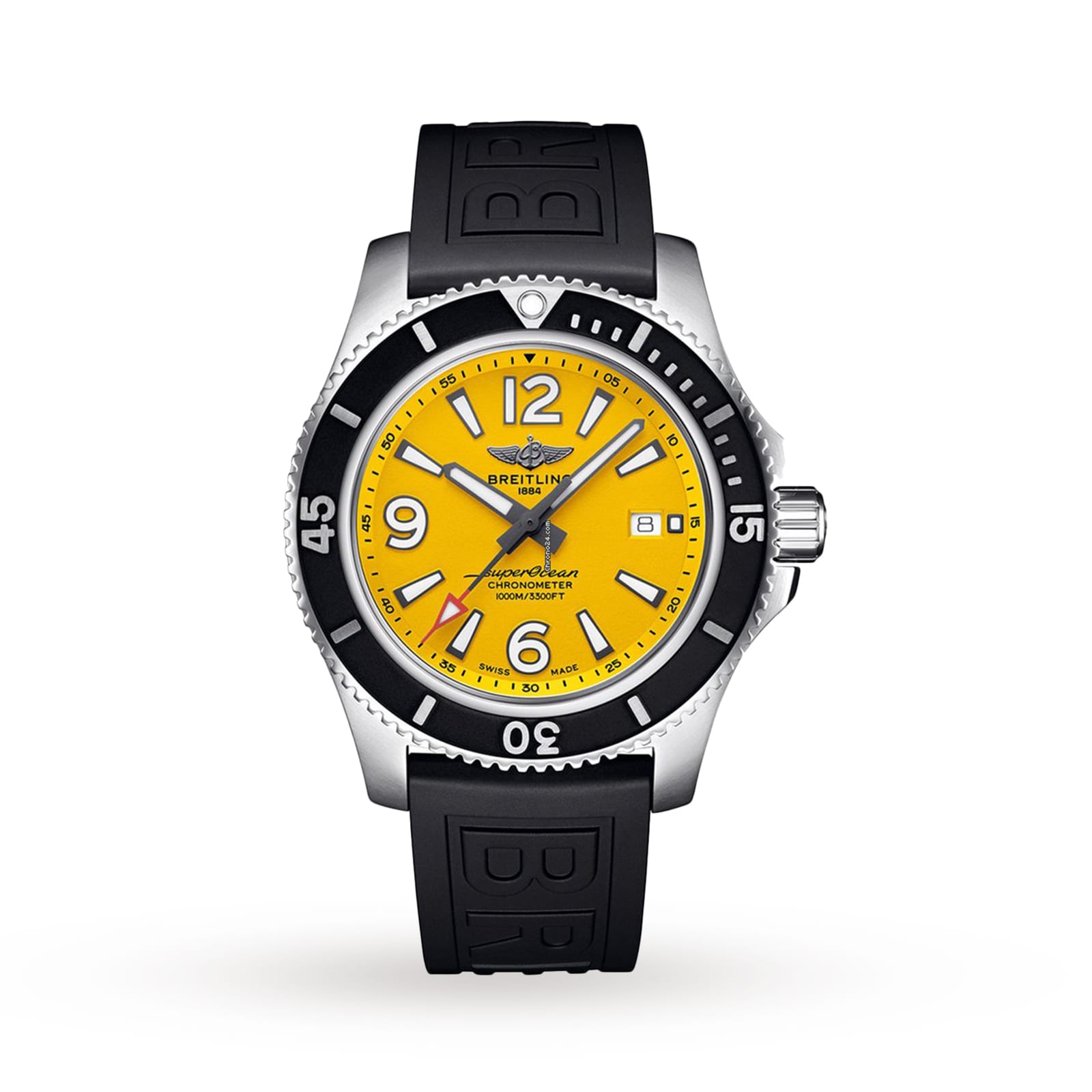 Breitling Superocean Automatic 44 Stainless Steel Rubber Strap Watch