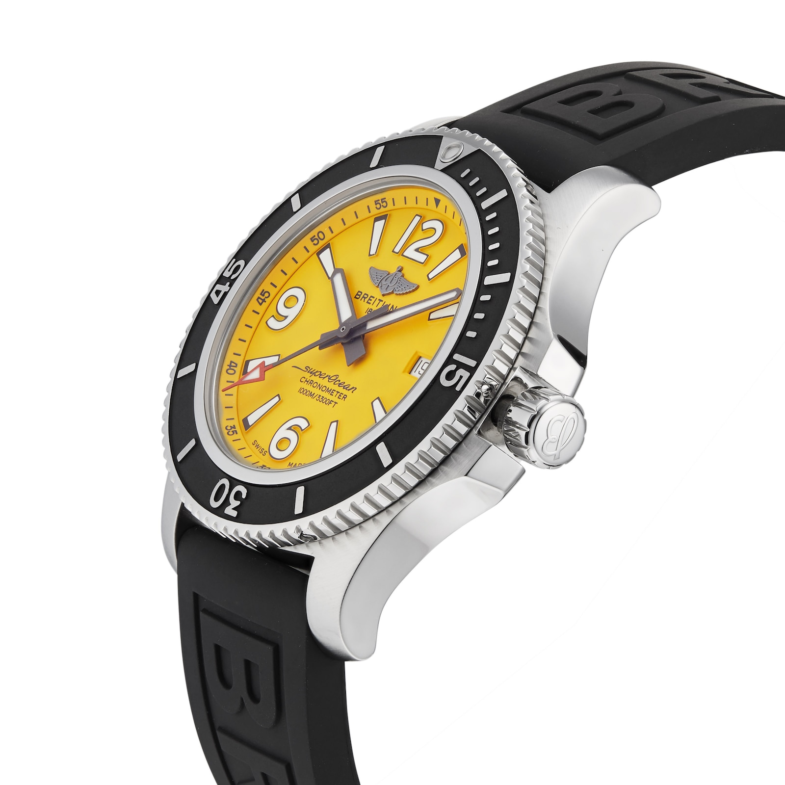 Breitling Superocean Automatic 44 Stainless Steel Rubber Strap Watch