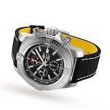 Breitling Super Avenger Chronograph 48 Stainless Steel Leather Strap Watch