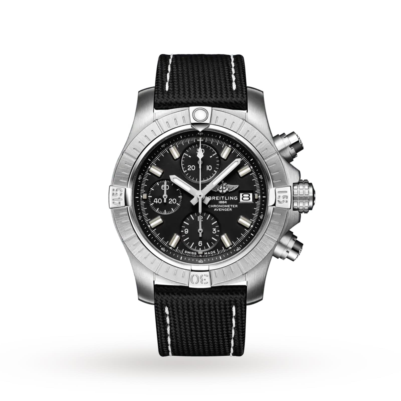 Avenger Chronograph 43 Stainless Steel Leather Strap Watch