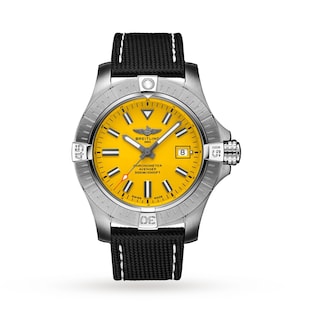 Breitling Avenger Automatic 45 Seawolf Stainless Steel Leather Strap Watch