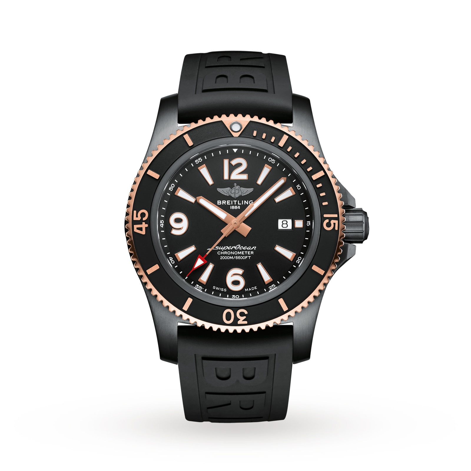 Breitling Superocean Automatic 46 Black Steel Watch Breitling Superocean Automatic 46 Black Steel Watch