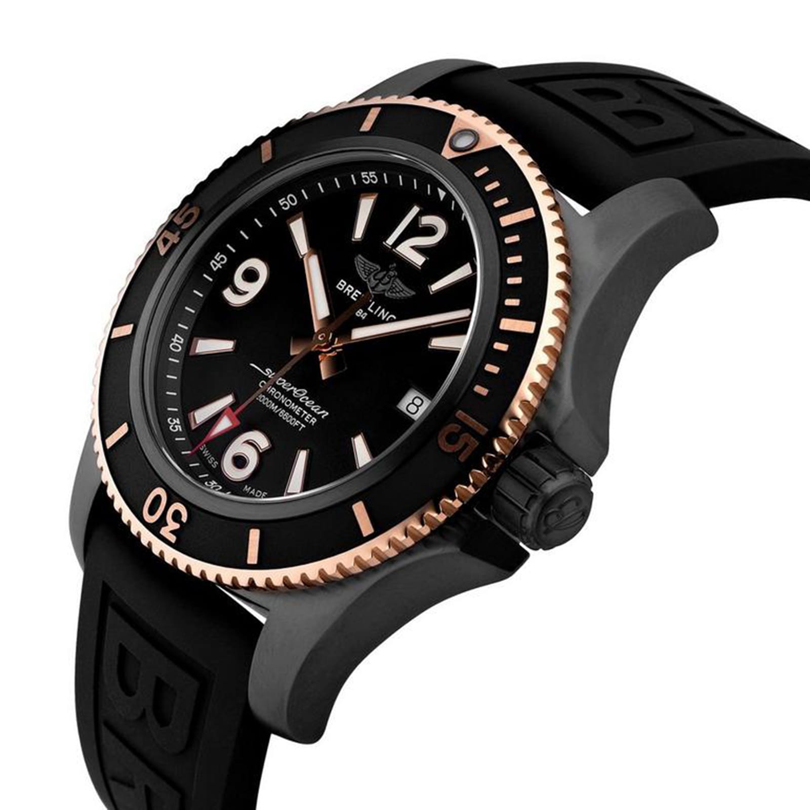 Breitling Superocean Automatic 46 Black Steel Watch Breitling Superocean Automatic 46 Black Steel Watch
