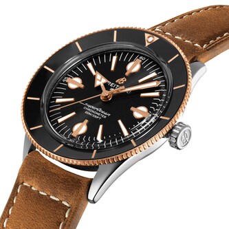 Breitling Superocean Heritage '57 Stainless Steel & 18k Red Gold Leather Strap 42mm Mens Watch