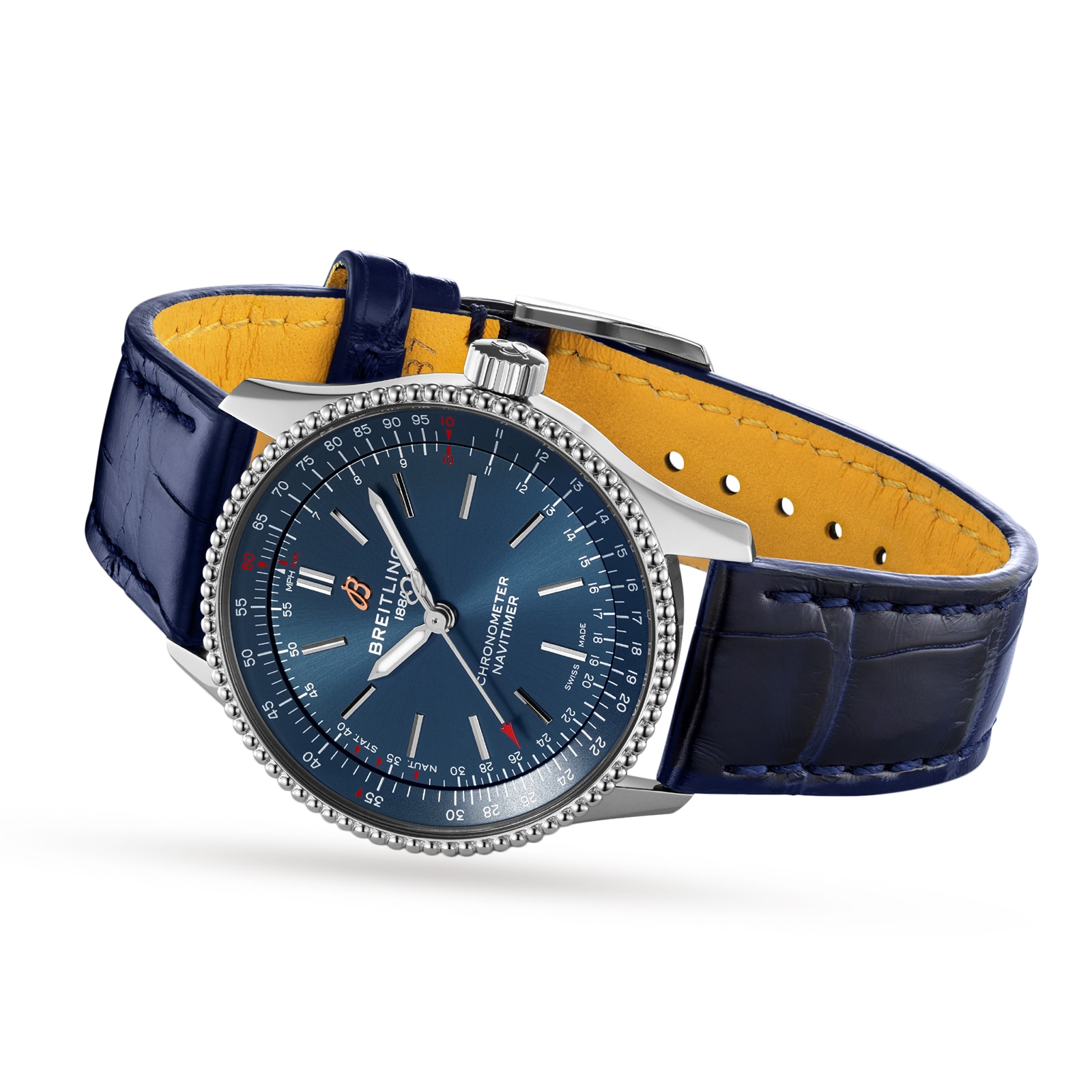 Breitling blue leather on sale strap