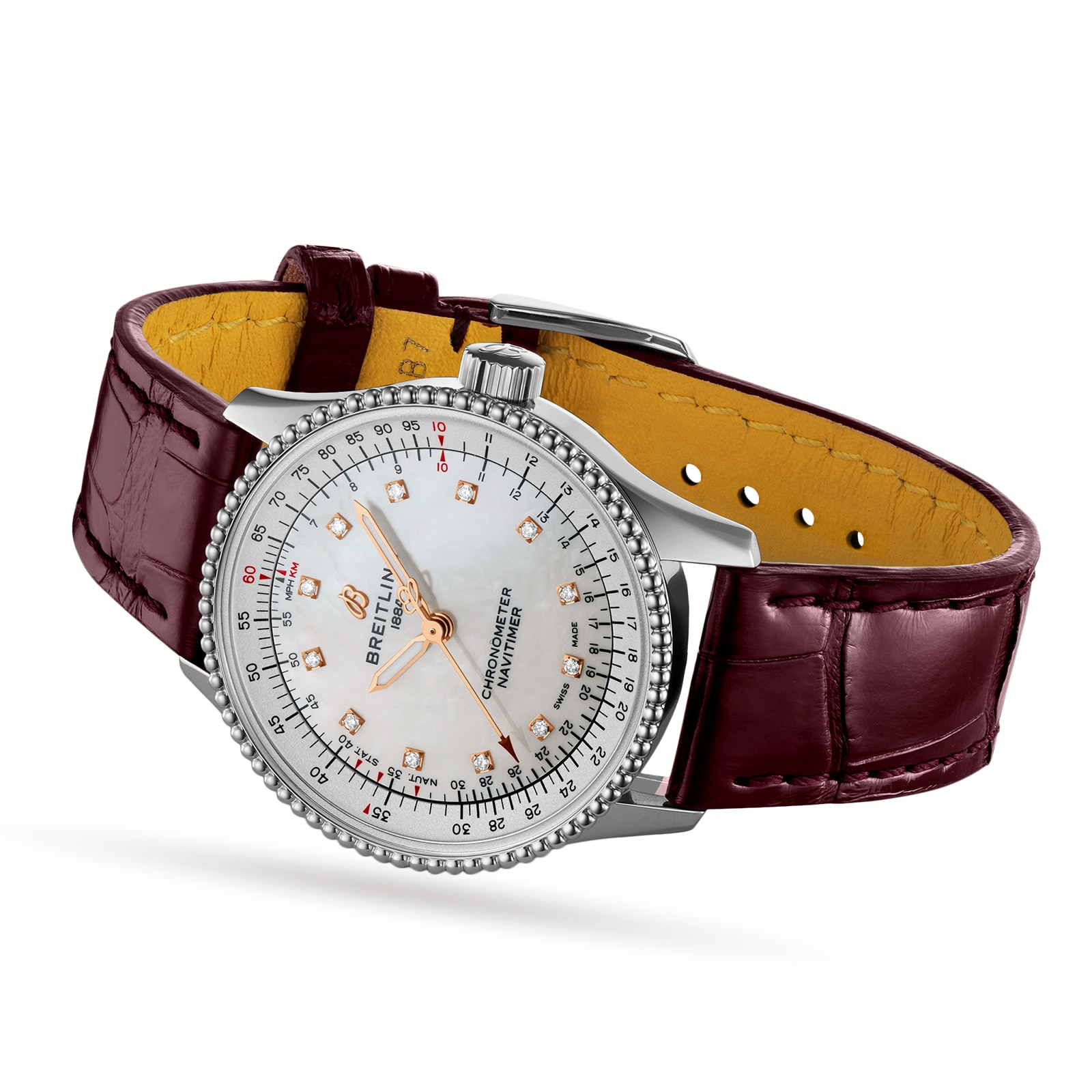Breitling Navitimer Automatic 35 Leather Strap Watch
