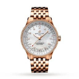 17531850 - Navitimer Automatic 35 18ct Red Gold Mother of Pearl Watch