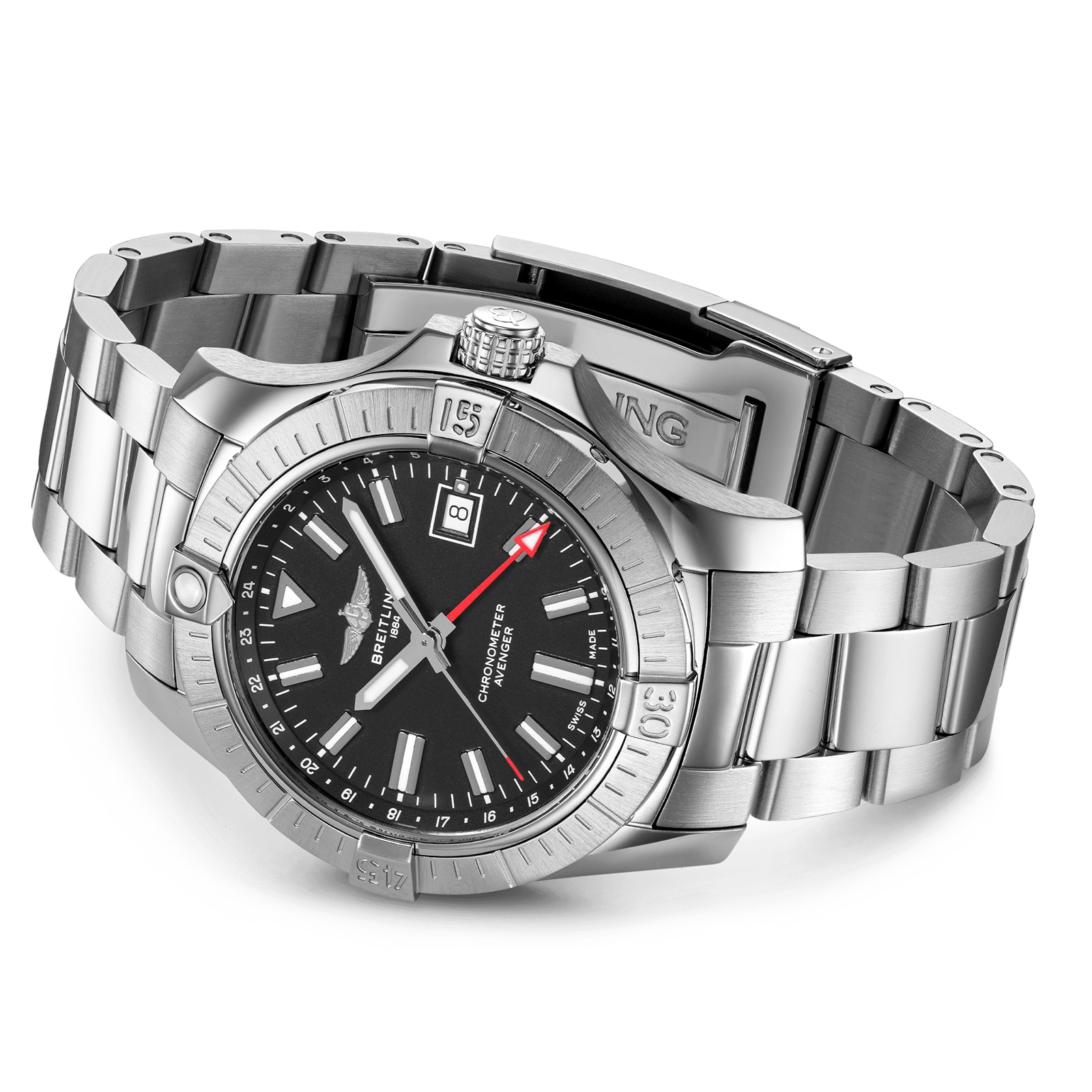 Breitling Avenger Automatic GMT 43 Stainless Steel Watch Breitling Avenger Automatic GMT 43 Stainless Steel Watch