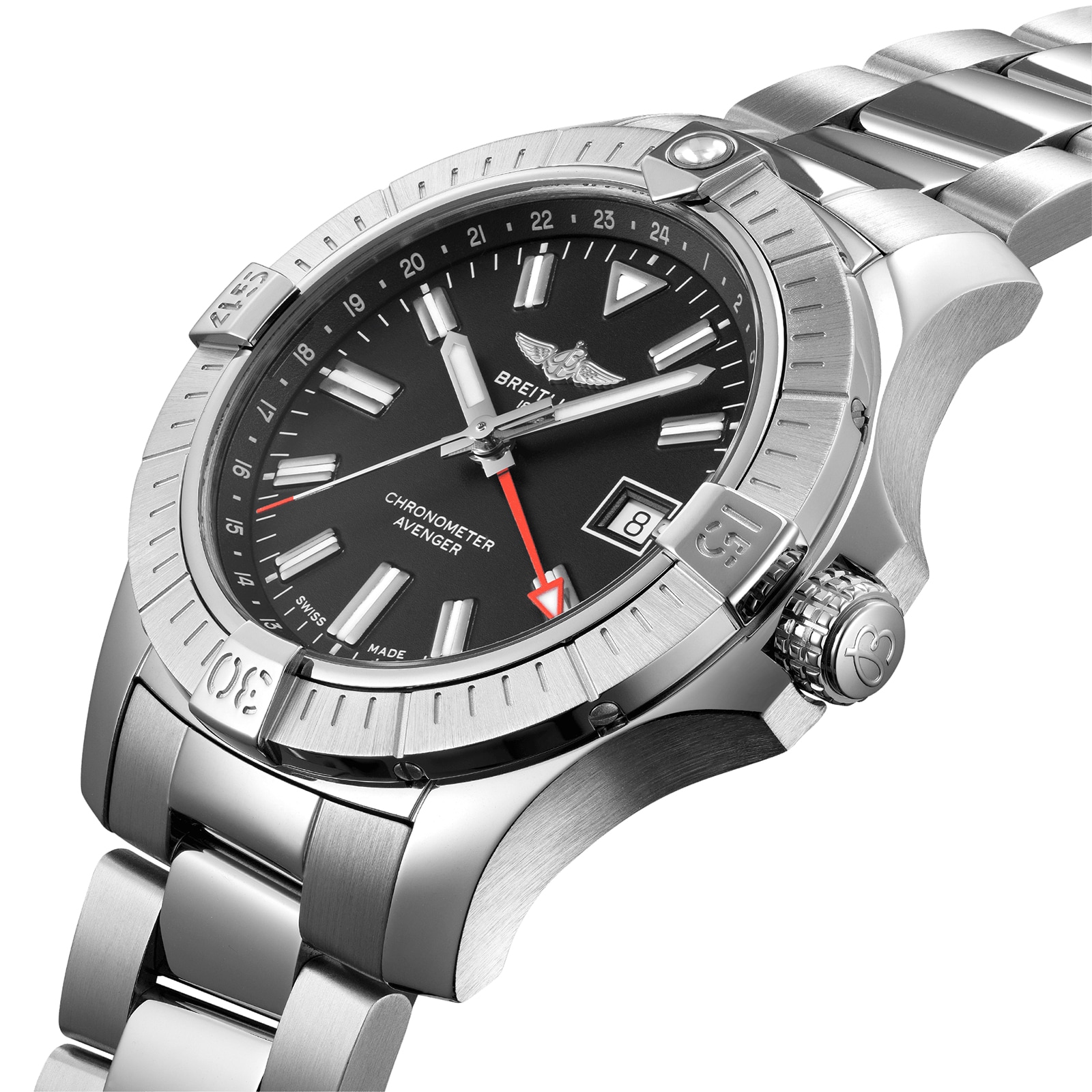 Breitling Avenger Automatic GMT 43 Stainless Steel Watch Breitling Avenger Automatic GMT 43 Stainless Steel Watch