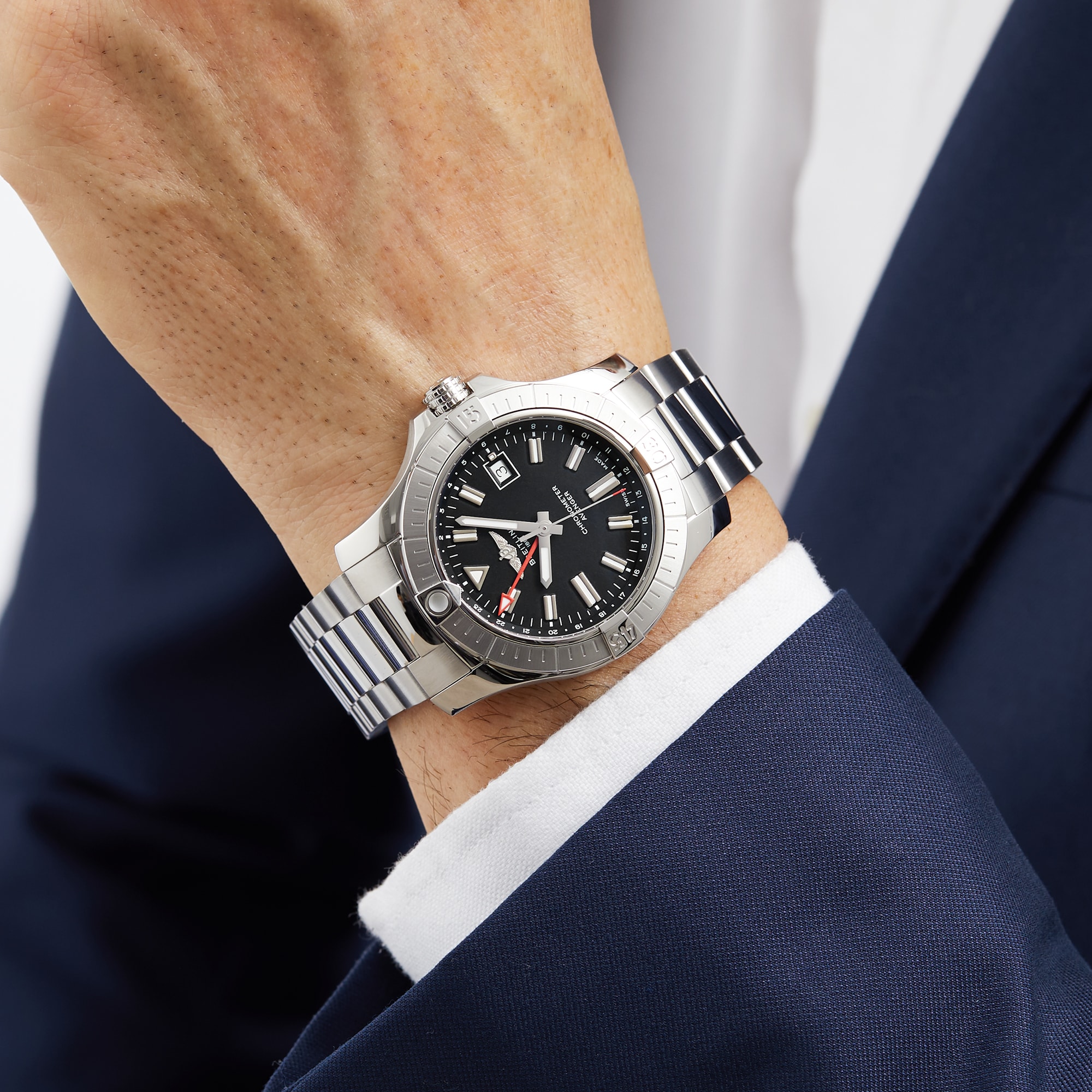 Breitling Avenger Automatic GMT 43 Stainless Steel Watch Breitling Avenger Automatic GMT 43 Stainless Steel Watch