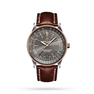 Breitling Navitimer Automatic 41 Anthracite Brown Leather Strap Watch