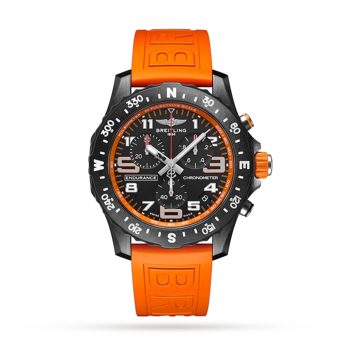 Breitling Endurance Pro 44mm Orange Rubber Strap Watch