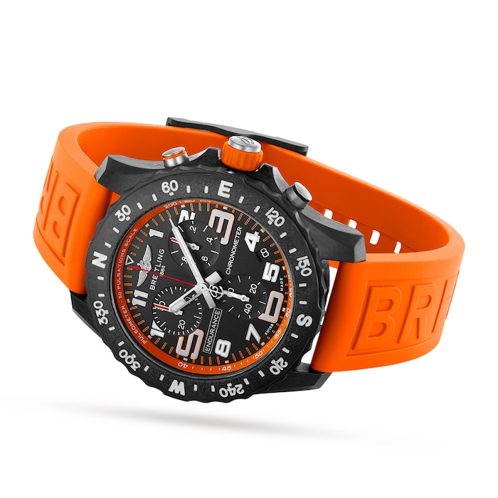 Breitling Endurance Pro 44mm Orange Rubber Strap Watch