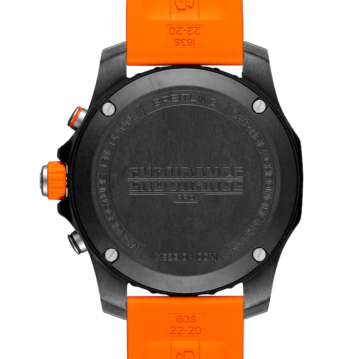 Breitling Endurance Pro 44mm Orange Rubber Strap Watch