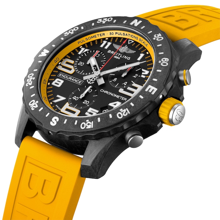 Breitling Endurance Pro 44 Yellow Rubber Strap Watch