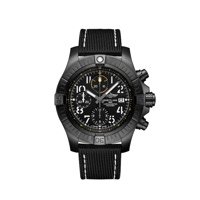 Breitling Avenger Chronograph Night Mission 45mm Mens Watch Black