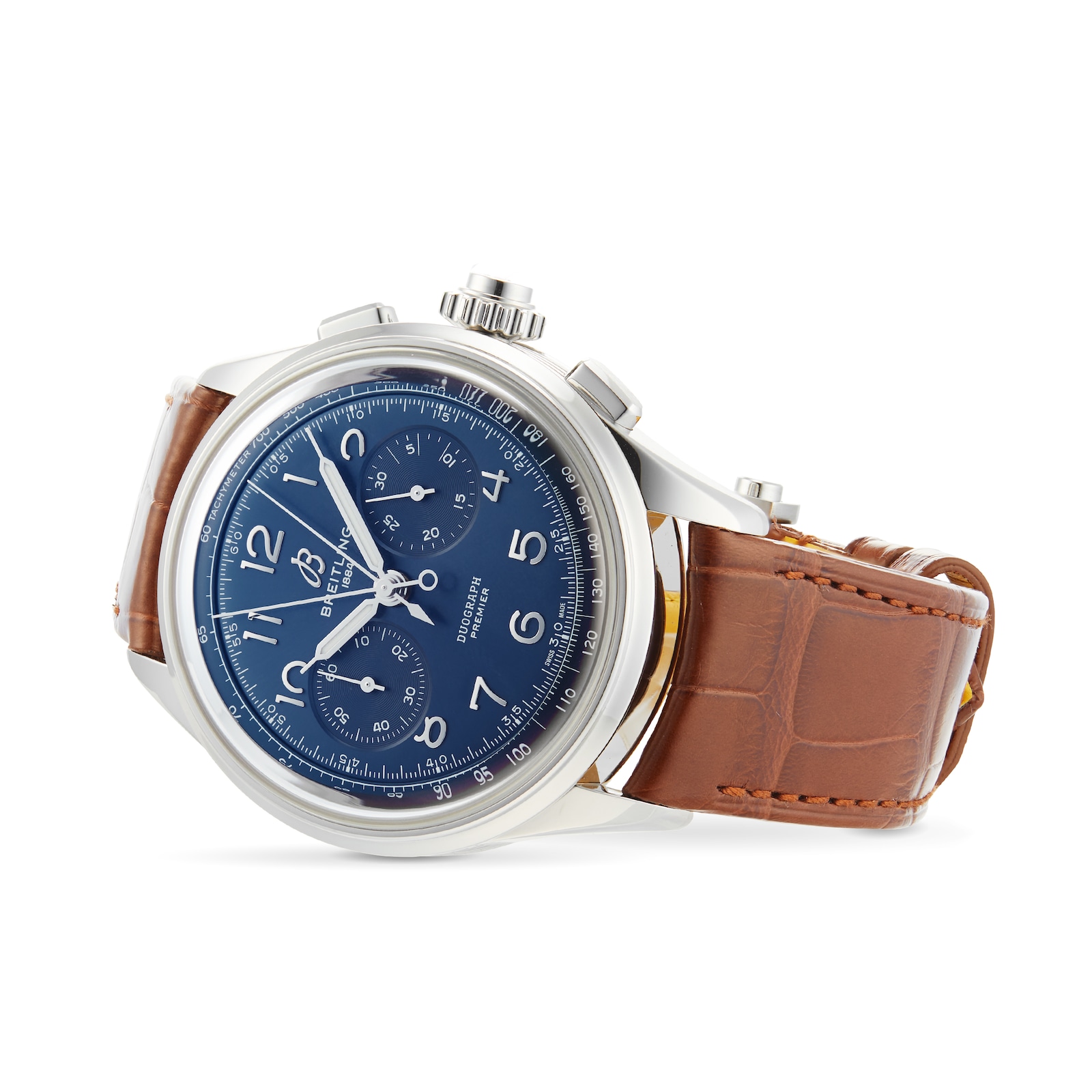 Breitling Premier B15 Duograph 42 Leather Strap Watch