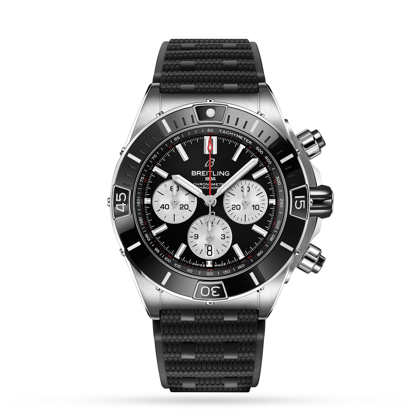 Breitling Super Chronomat B01 44 Stainless Steel Rubber Strap Watch Breitling Super Chronomat B01 44 Stainless Steel Rubber Strap Watch
