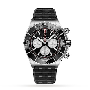 Breitling Super Chronomat B01 44 Stainless Steel Rubber Strap Watch