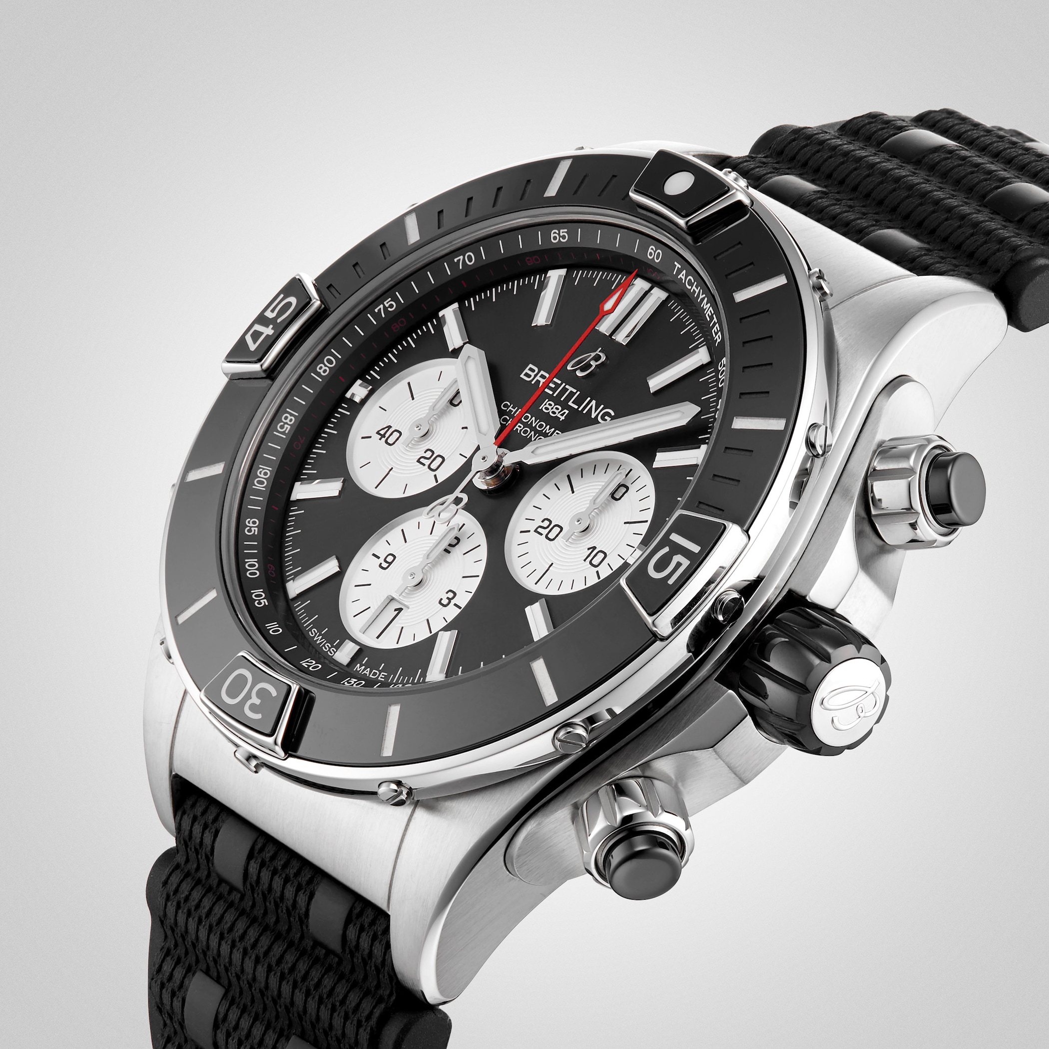 Breitling Super Chronomat B01 44 Stainless Steel Rubber Strap Watch Breitling Super Chronomat B01 44 Stainless Steel Rubber Strap Watch