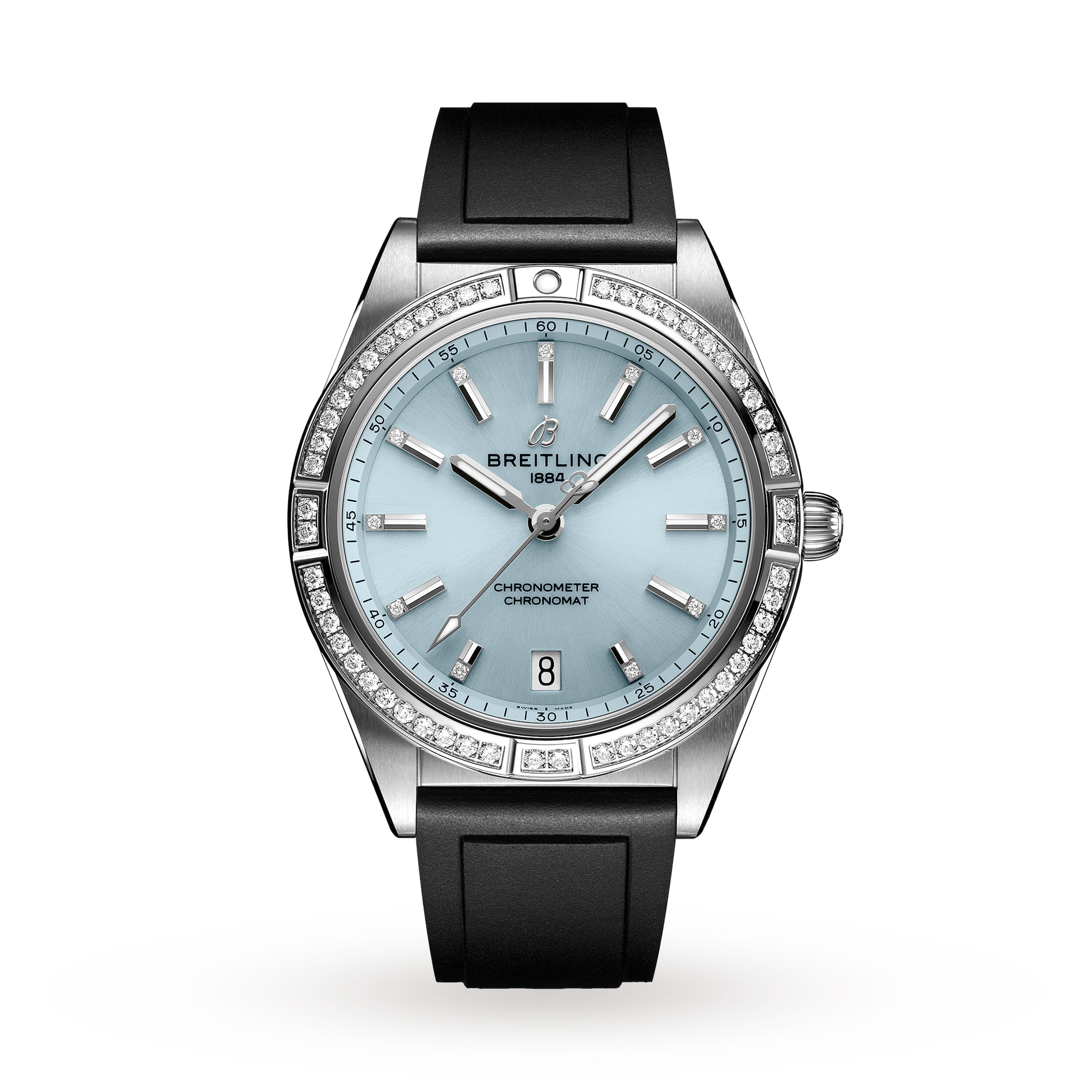 Breitling Chronomat Automatic 36 Stainless Steel & 18k grey gold Rubber Strap - Ice Blue Watch Breitling Chronomat Automatic 36 Stainless Steel & 18k grey gold Rubber Strap - Ice Blue Watch