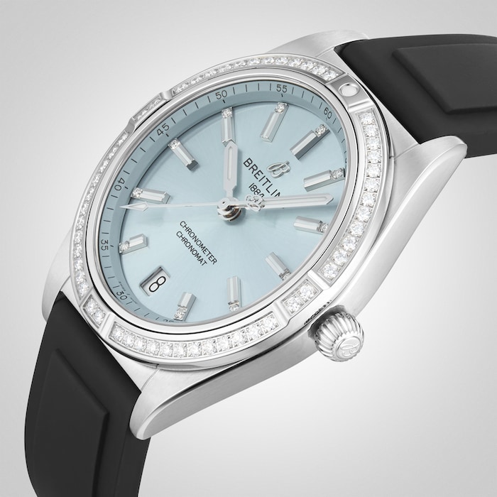 Breitling Chronomat Automatic 36 Stainless Steel & 18k grey gold Rubber Strap - Ice Blue Watch