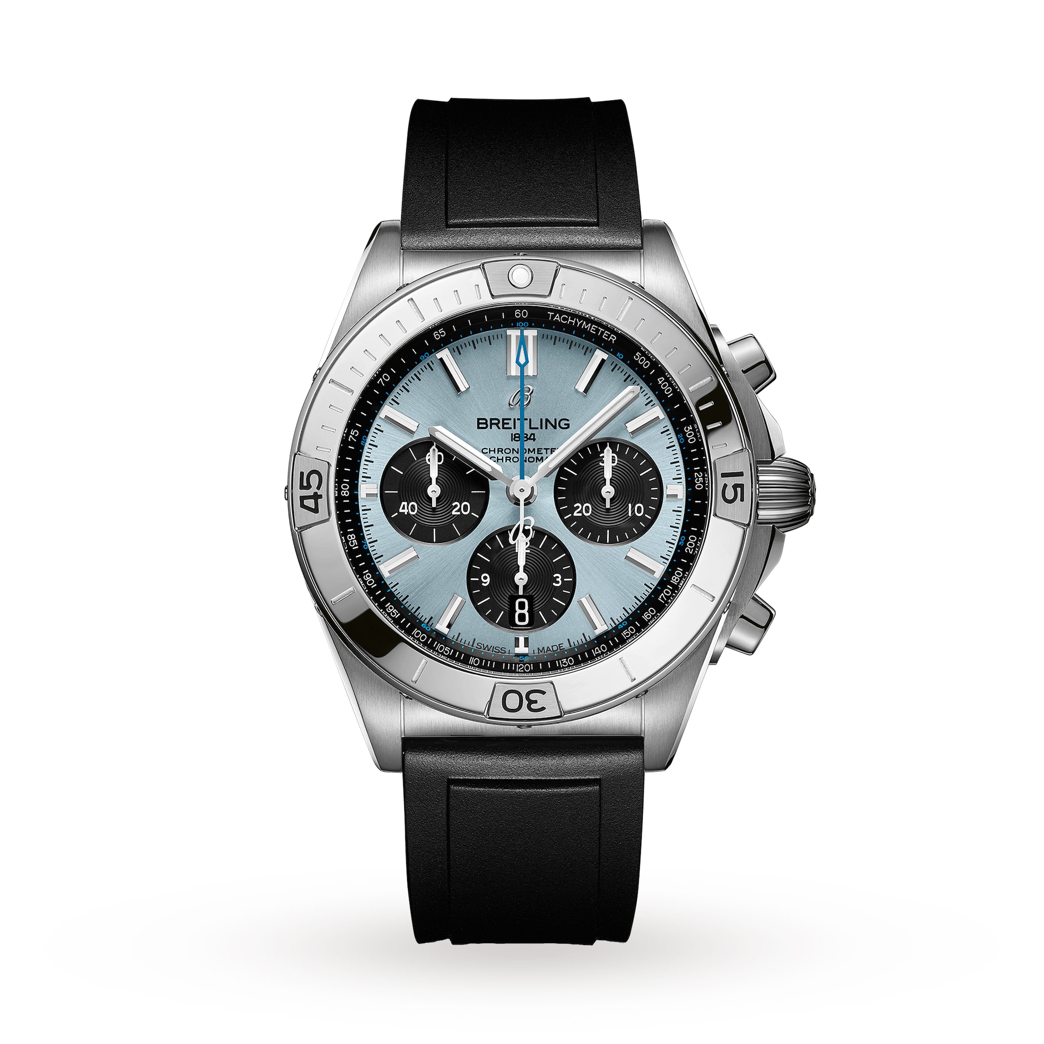 Breitling Chronomat B01 42 Stainless Steel & platinum Rubber Strap - Ice Blue Watch Breitling Chronomat B01 42 Stainless Steel & platinum Rubber Strap - Ice Blue Watch